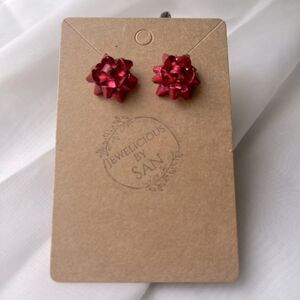 5/$25 Christmas  Red Bow Earrings